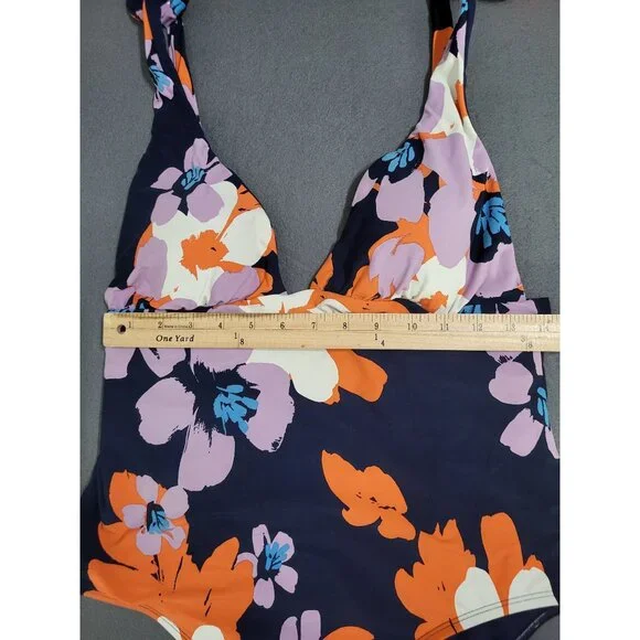 Sea Angel Doheny Bloom Navy 1 Piece Tie On Swimsuit Bathing Suit SZ XL - Picture 5 of 13